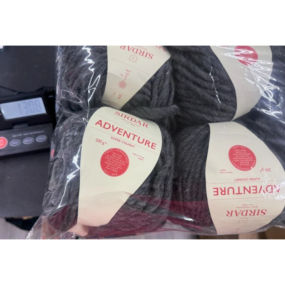 Lot of 6 Sirdar Adventure Super Chunky Yarn 200g Mineral Haze 104 Charcoal Gray